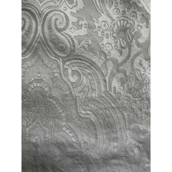 2 Ralph Lauren Pillow Sham Ruffles Textured Jacquard Floral paisley gray set - Picture 8 of 16